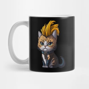 Cute Chaotic Punk Cat Rockstar Mug